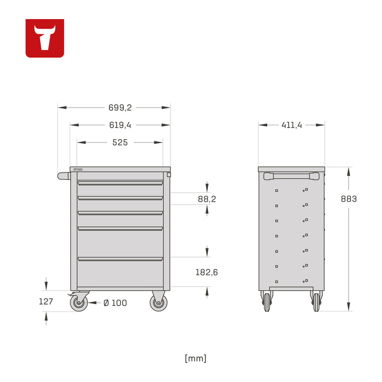 STIER Workshop Trolley Basic+