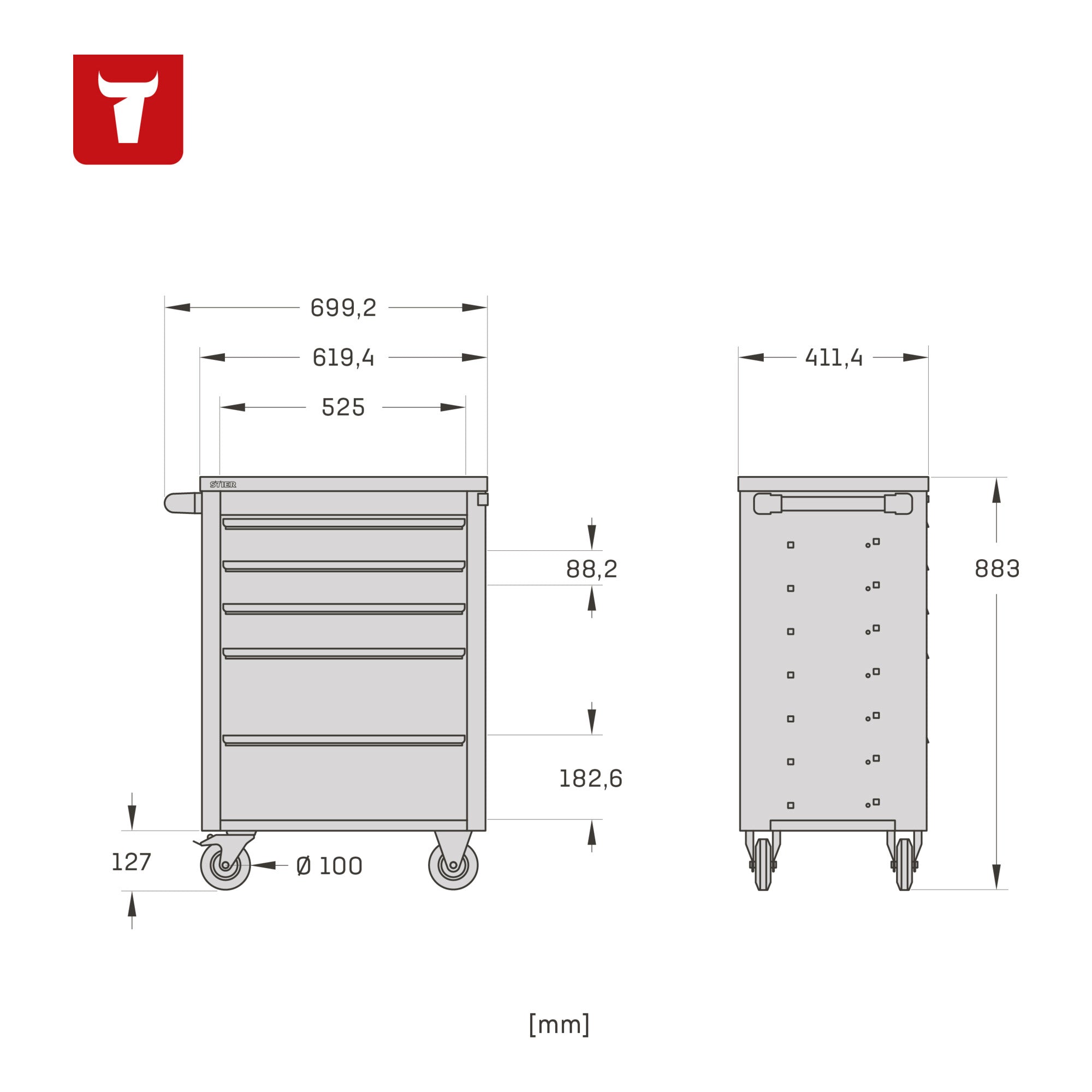 STIER Workshop Trolley Basic+