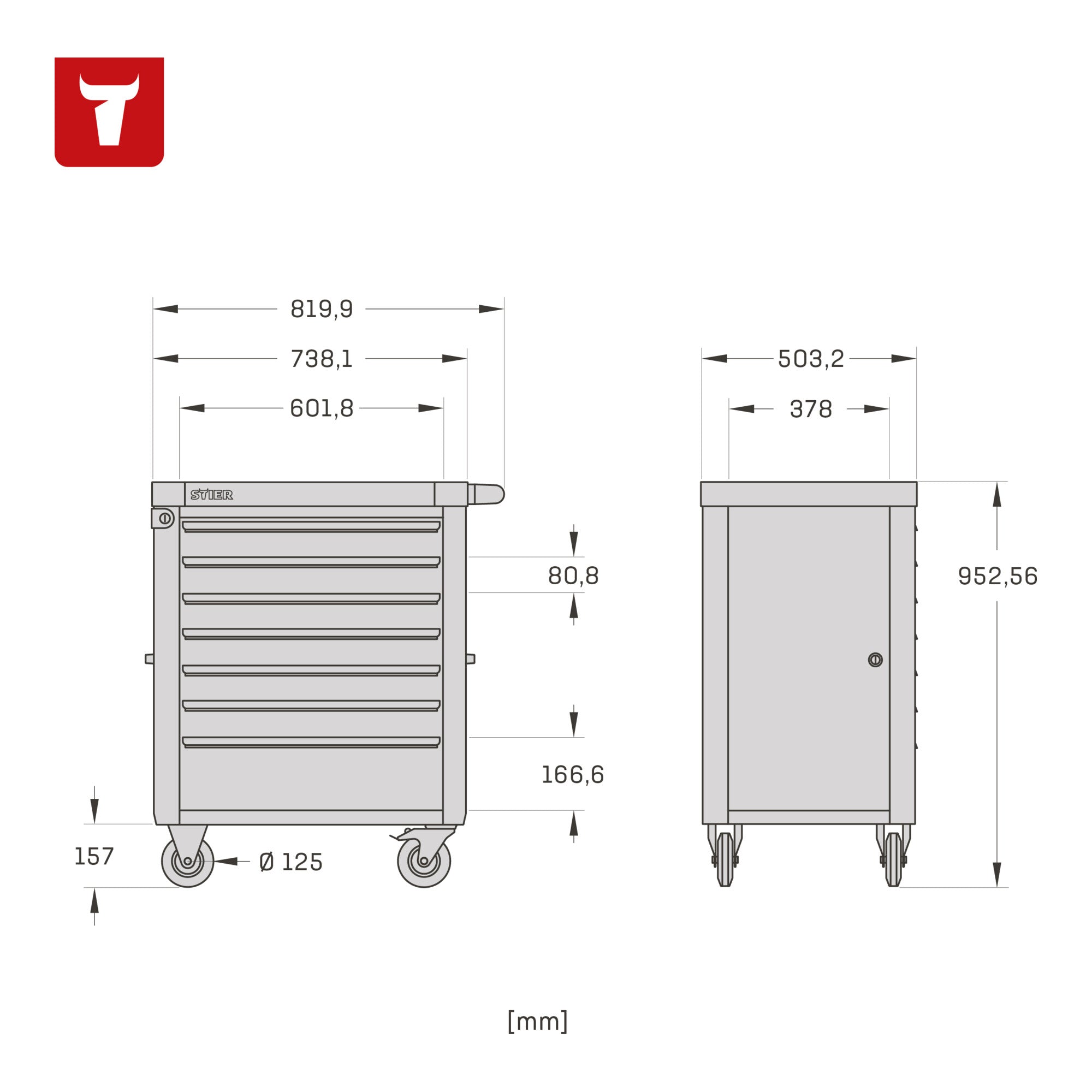 STIER workshop trolley BLACK