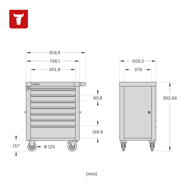 STIER workshop trolley BLACK