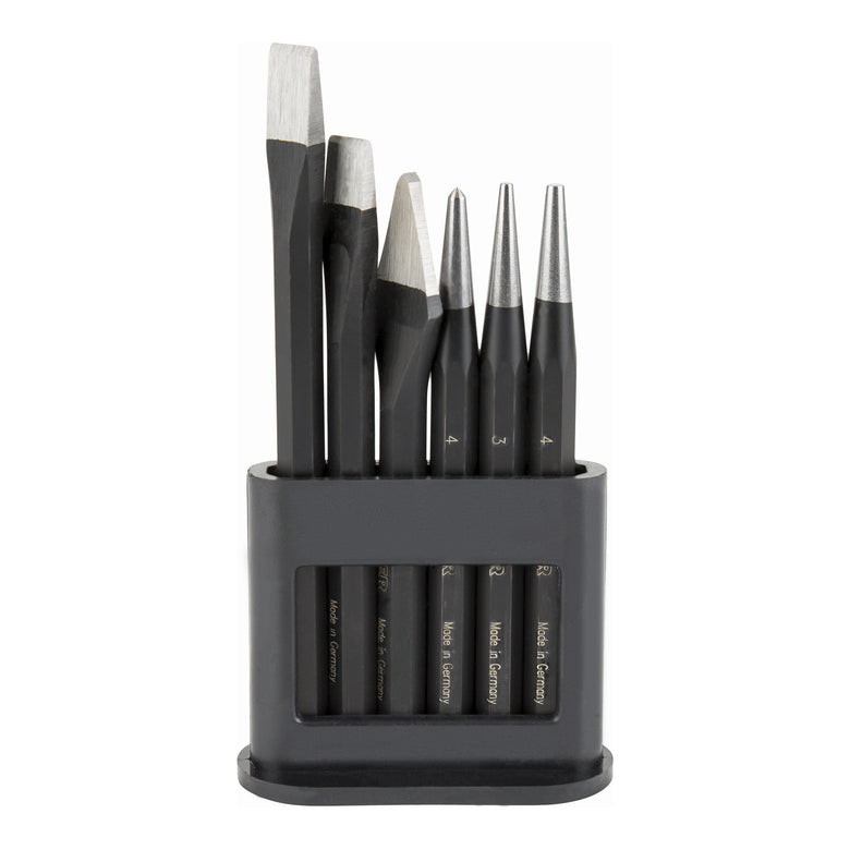 STIER Robust+ 6-piece tool set (chisel/center punch/punch punch)