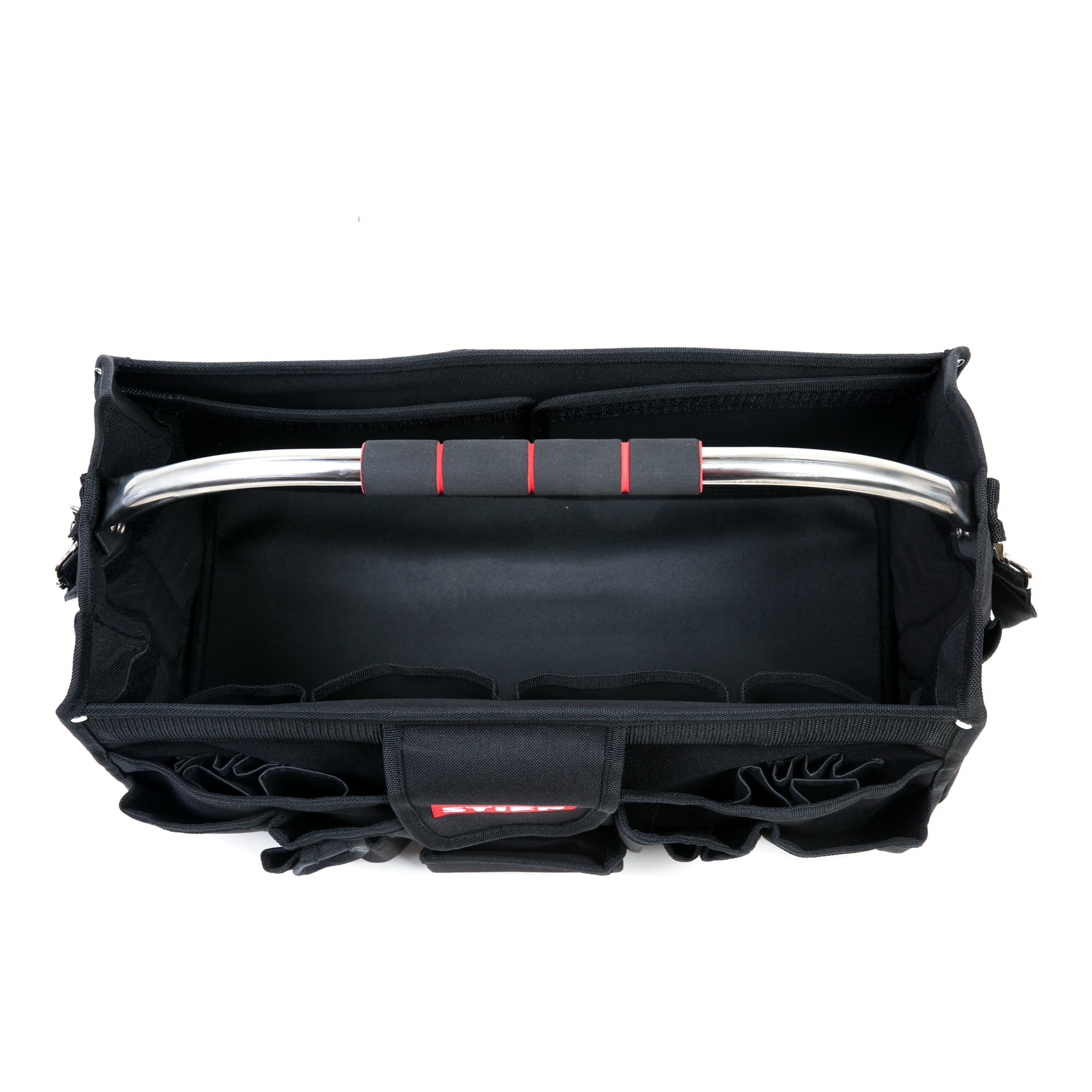 STIER Werkzeugtasche Premium+ leer schwarz 24 Fächer reißfest mit Schultergurt
