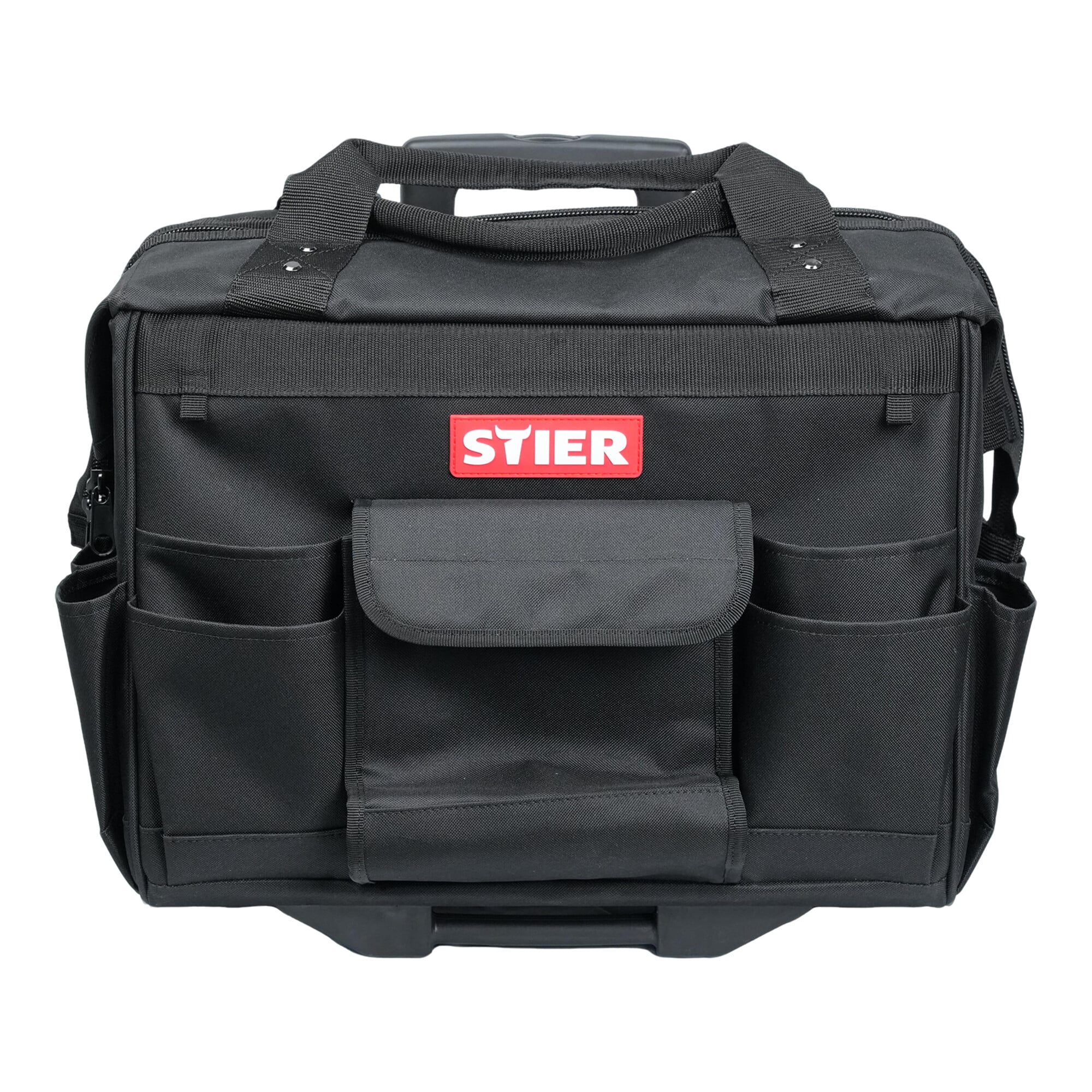 STIER Werkzeugtrolley Premium+ leer Werkzeugkoffer schwarz 19 Fächer reißfest