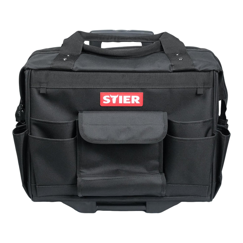 STIER Werkzeugtrolley Premium+ leer Werkzeugkoffer schwarz 19 Fächer reißfest