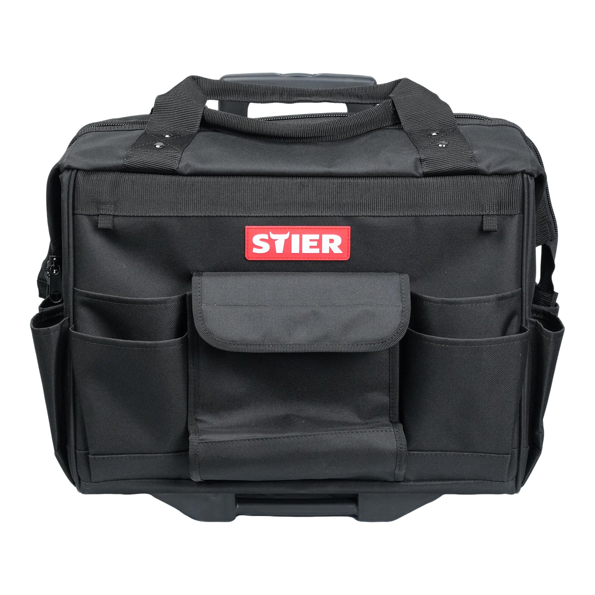 STIER Werkzeugtrolley Premium+ leer Werkzeugkoffer schwarz 19 Fächer reißfest