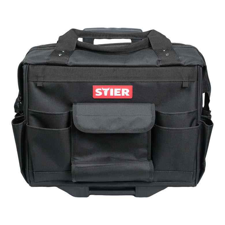STIER Werkzeugtrolley Premium+ leer Werkzeugkoffer schwarz 19 Fächer reißfest