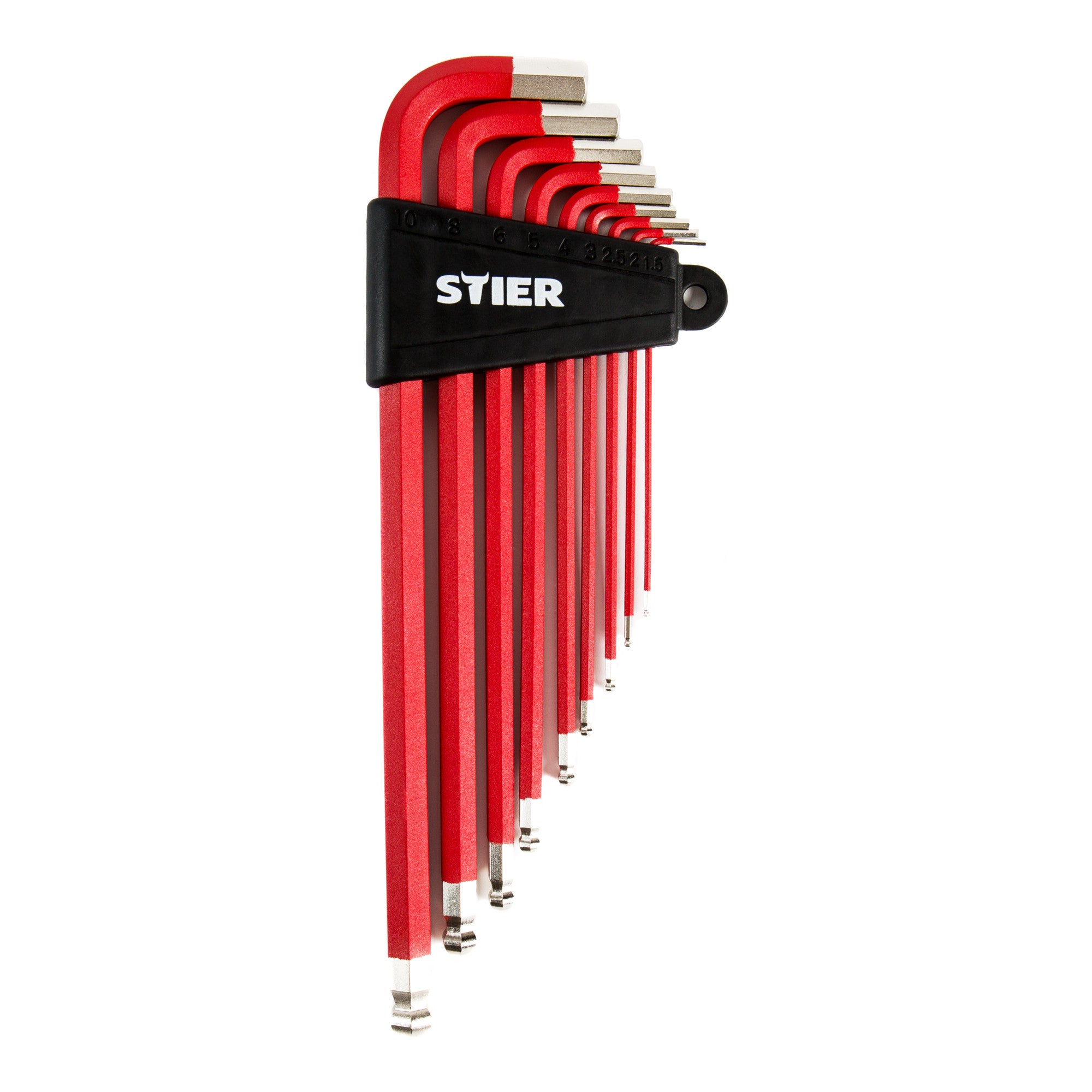 STIER hexagon socket wrench set 9 pieces 1.5 - 10 mm in a practical