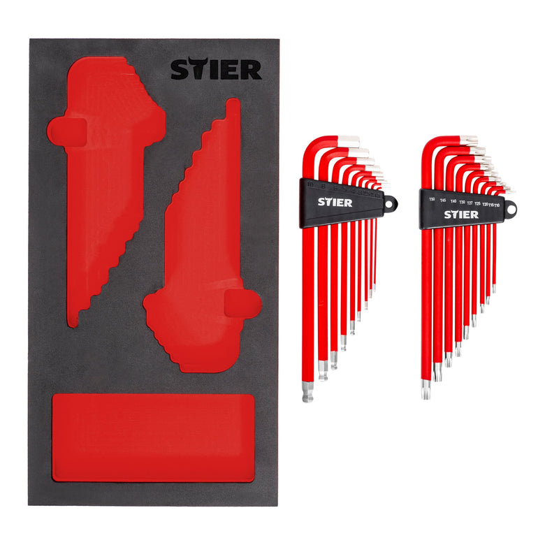STIER Allen key set 6KT/TX 18-piece in soft foam insert (EVA)