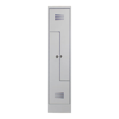 STIER Z-locker Premium with base 2 compartments turn lock light grey