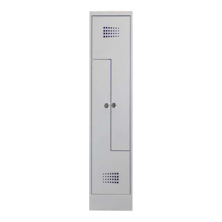 STIER Z-locker Premium with base 2 compartments turn lock light grey