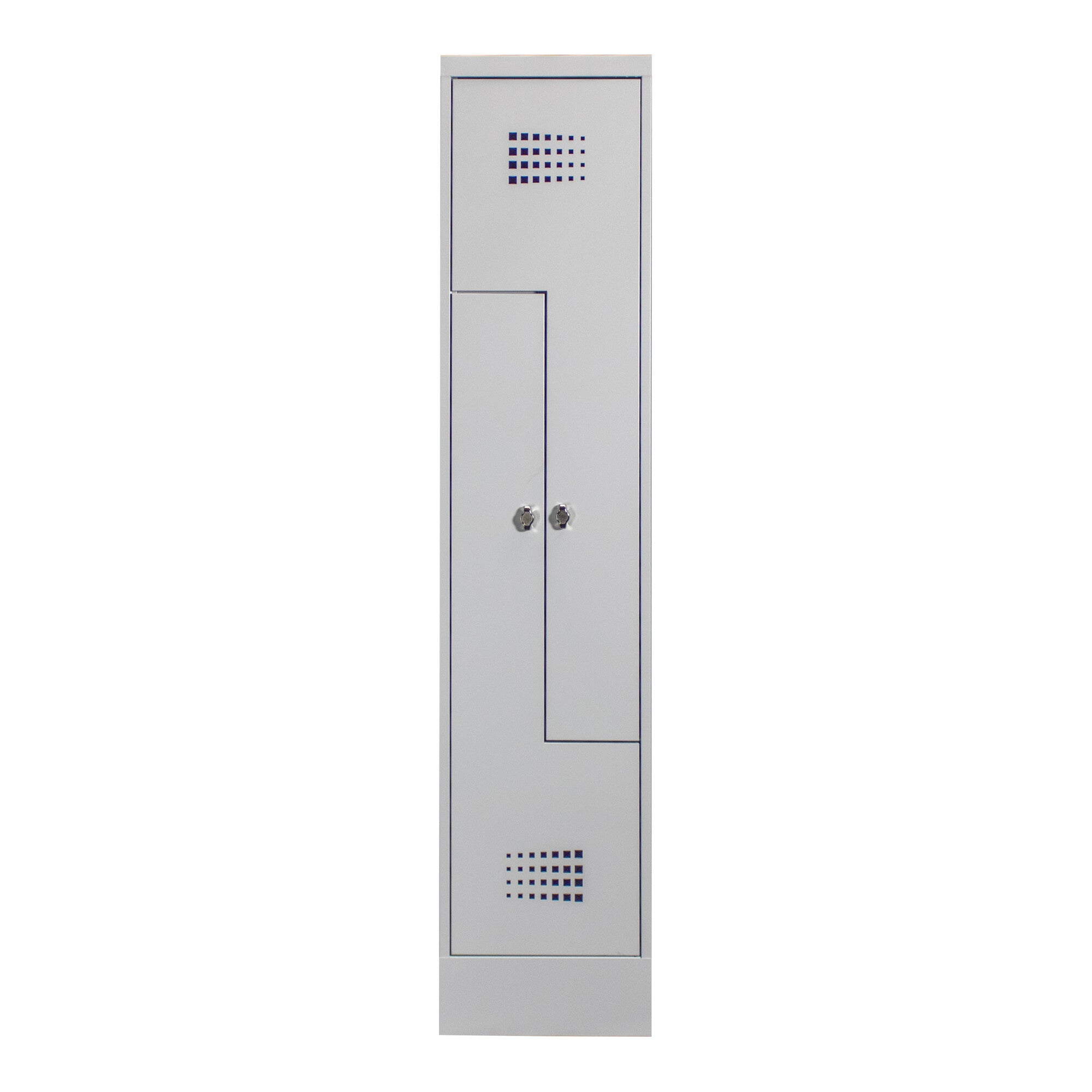 STIER Z-locker Premium with base 2 compartments turn lock light grey