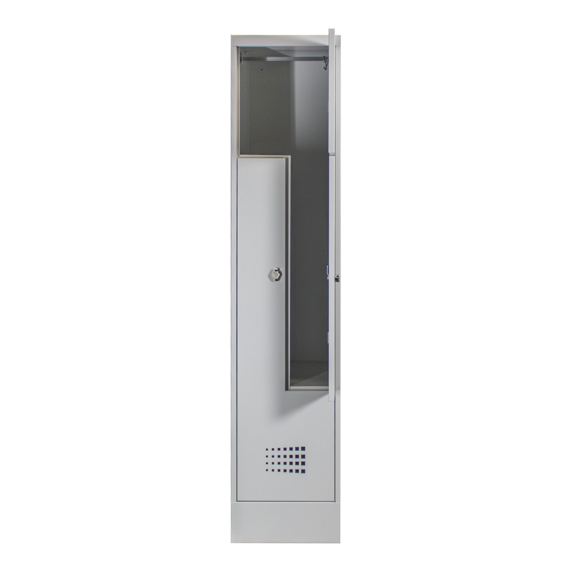 STIER Z-locker Premium with base 2 compartments turn lock light grey
