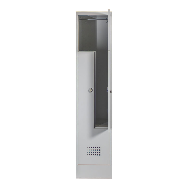 STIER Z-locker Premium with base 2 compartments turn lock light grey