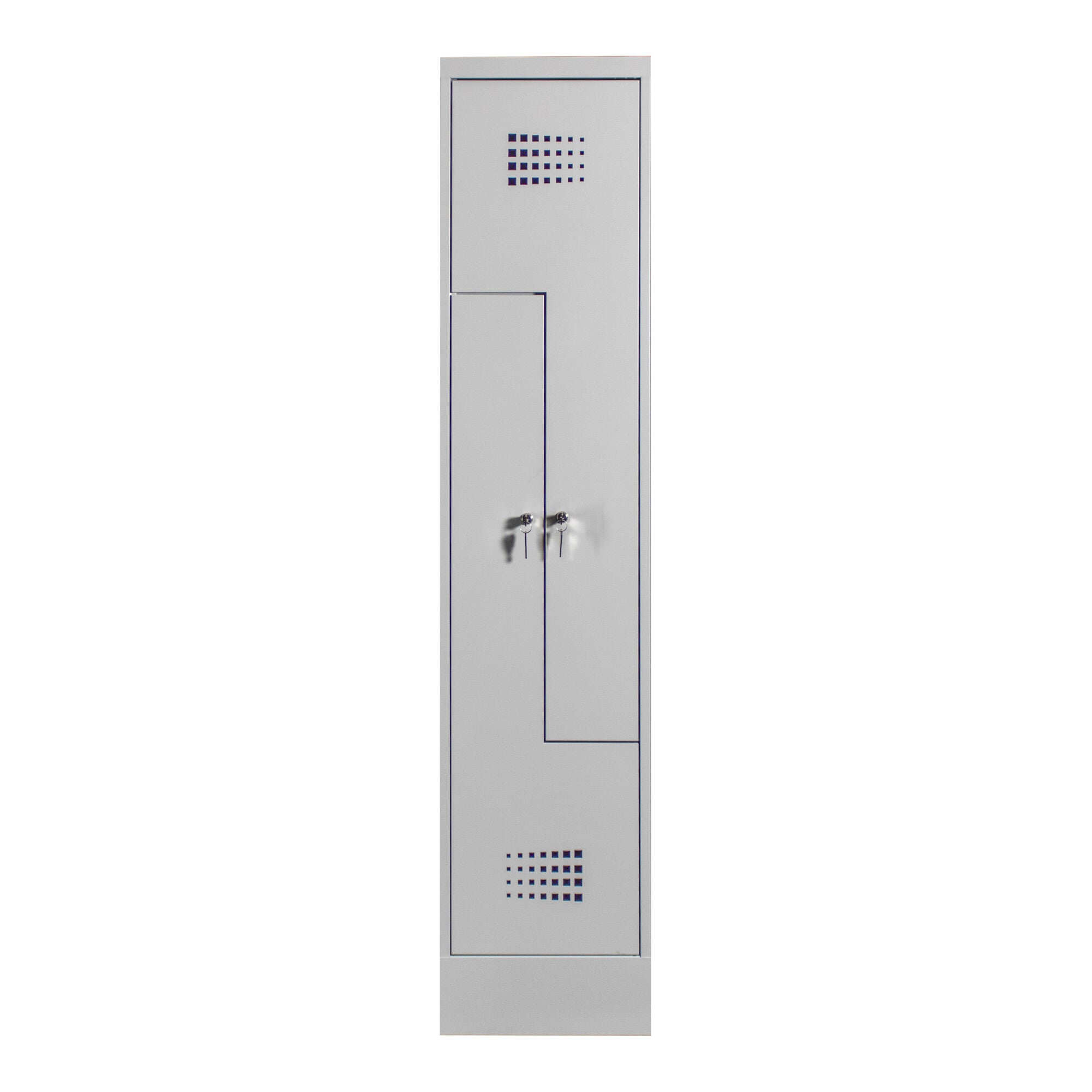 STIER Z-locker Premium with base 2 compartments cylinder lock light grey