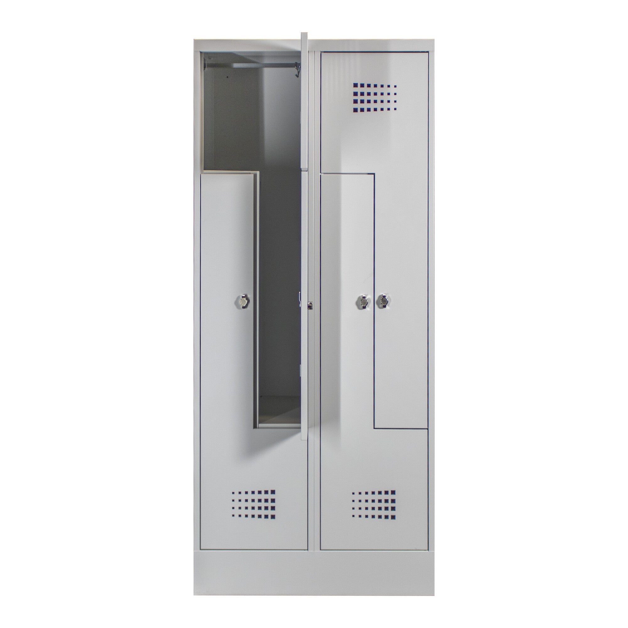 STIER Z-locker Premium with base 4 compartments turn lock light grey