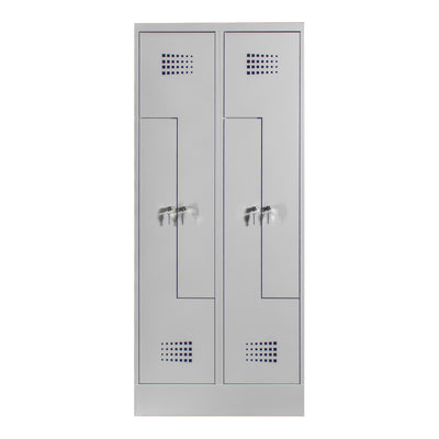 STIER Z-locker Premium with base 4 compartments cylinder lock light grey
