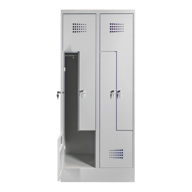 STIER Z-locker Premium with base 4 compartments cylinder lock light grey