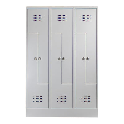 STIER Z-locker Premium with base 6 compartments turn lock light grey