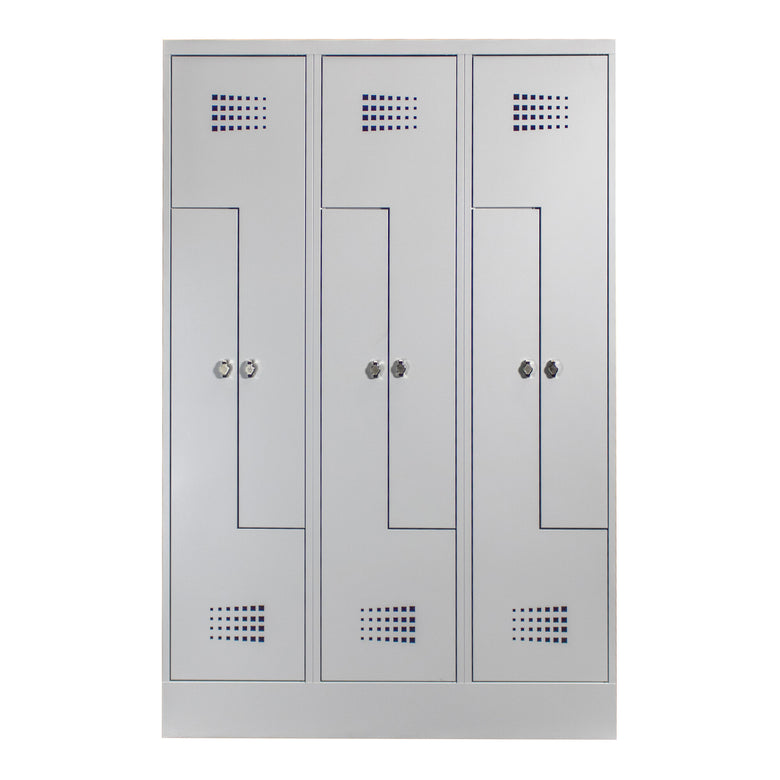 STIER Z-locker Premium with base 6 compartments turn lock light grey