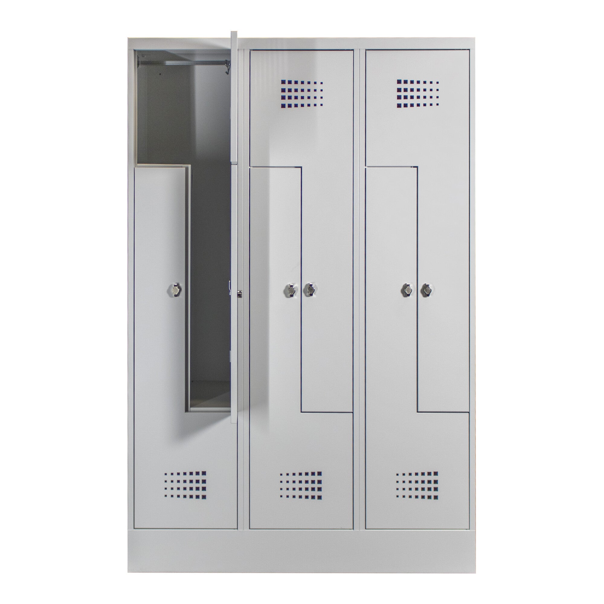STIER Z-locker Premium with base 6 compartments turn lock light grey