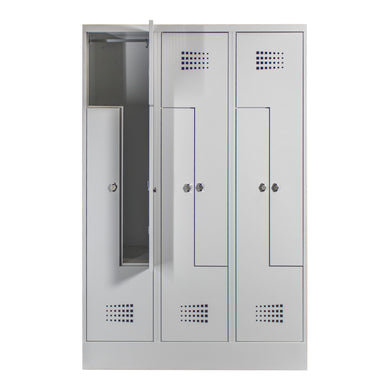 STIER Z-locker Premium with base 6 compartments turn lock light grey