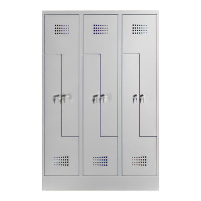 STIER Z-locker Premium with base 6 compartments cylinder lock light grey