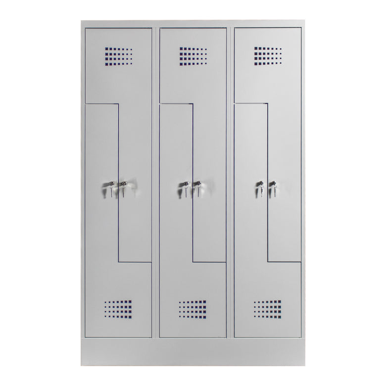 STIER Z-locker Premium with base 6 compartments cylinder lock light grey
