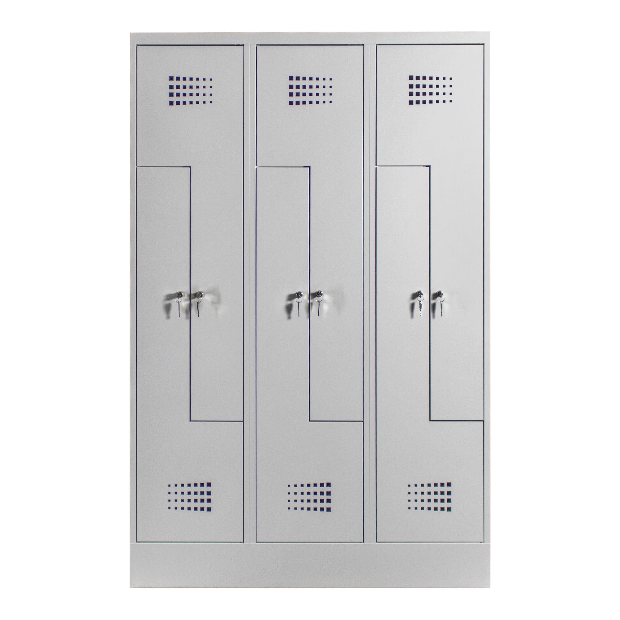 STIER Z-locker Premium with base 6 compartments cylinder lock light grey