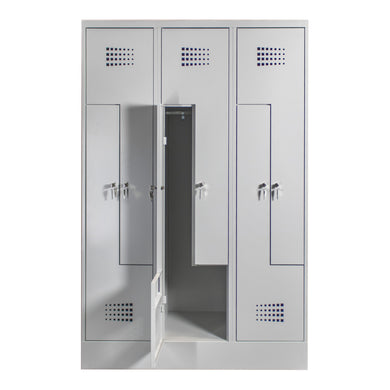 STIER Z-locker Premium with base 6 compartments cylinder lock light grey
