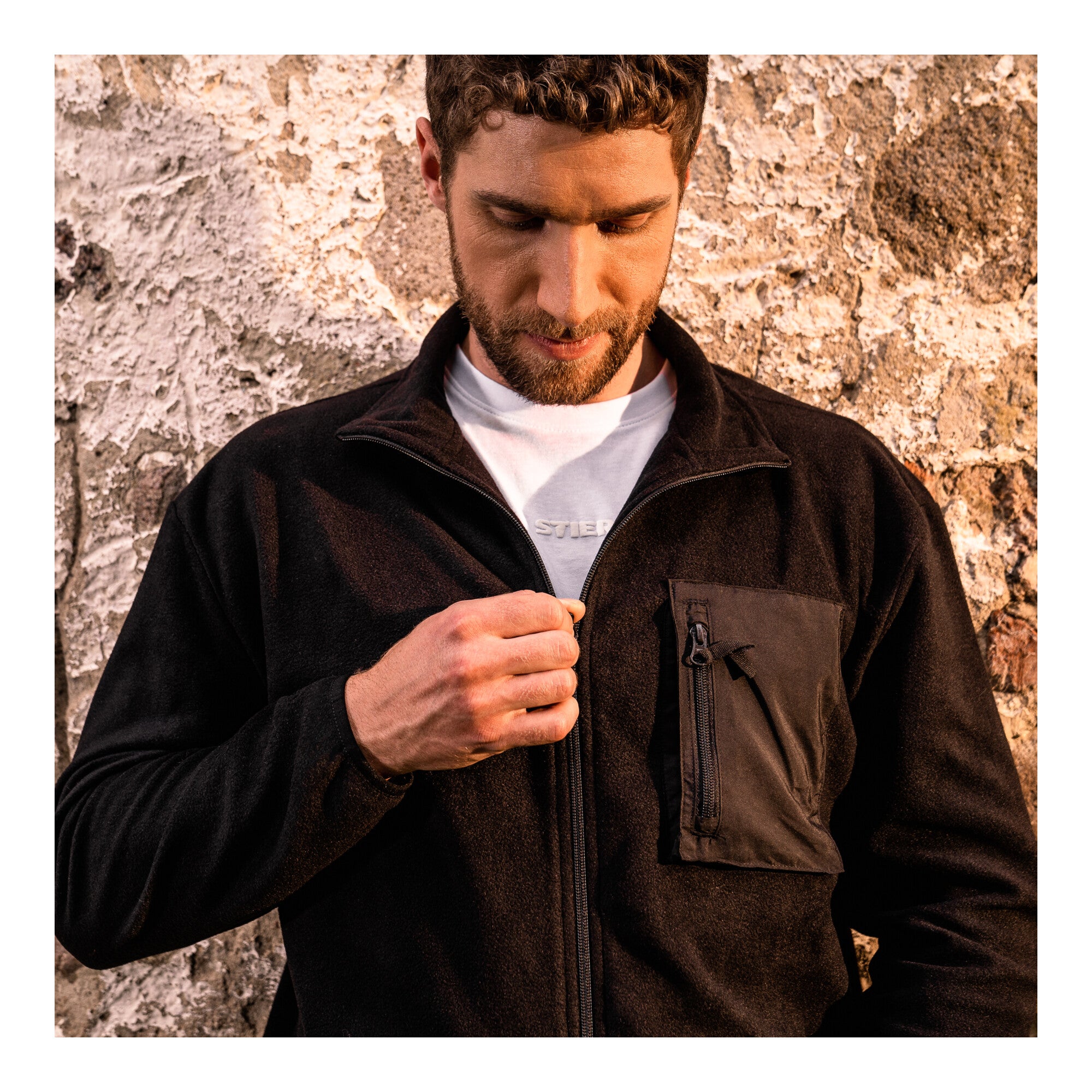 STIER Zip Fleece M Black