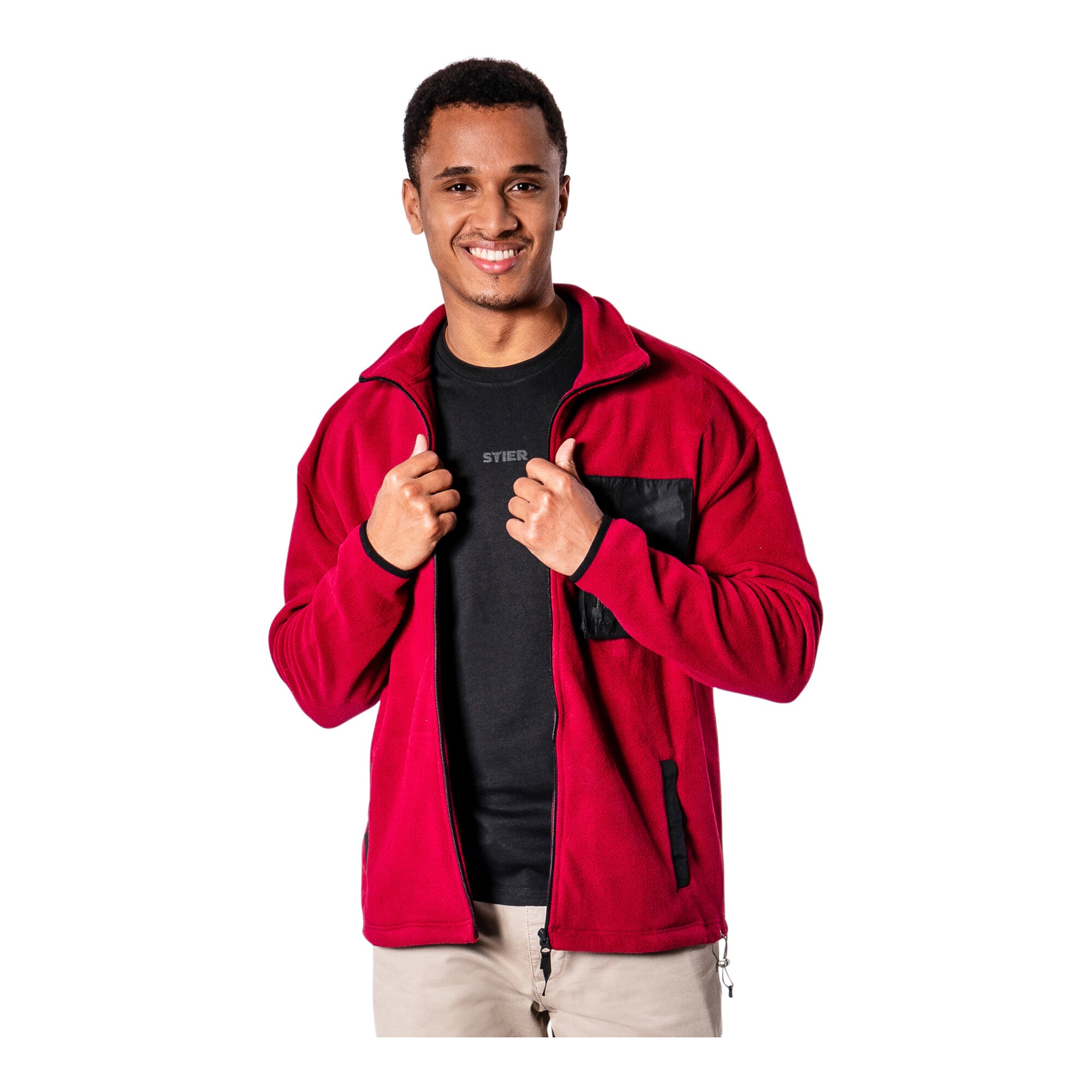 STIER Zip Fleece M Deep Red