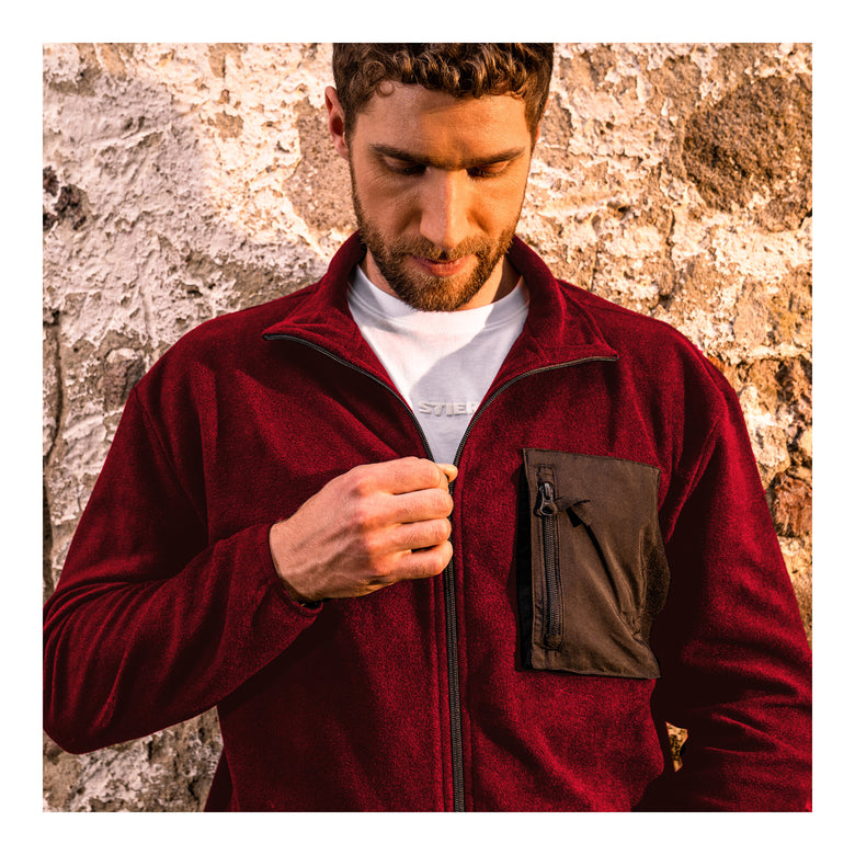 STIER Zip Fleece M Deep Red