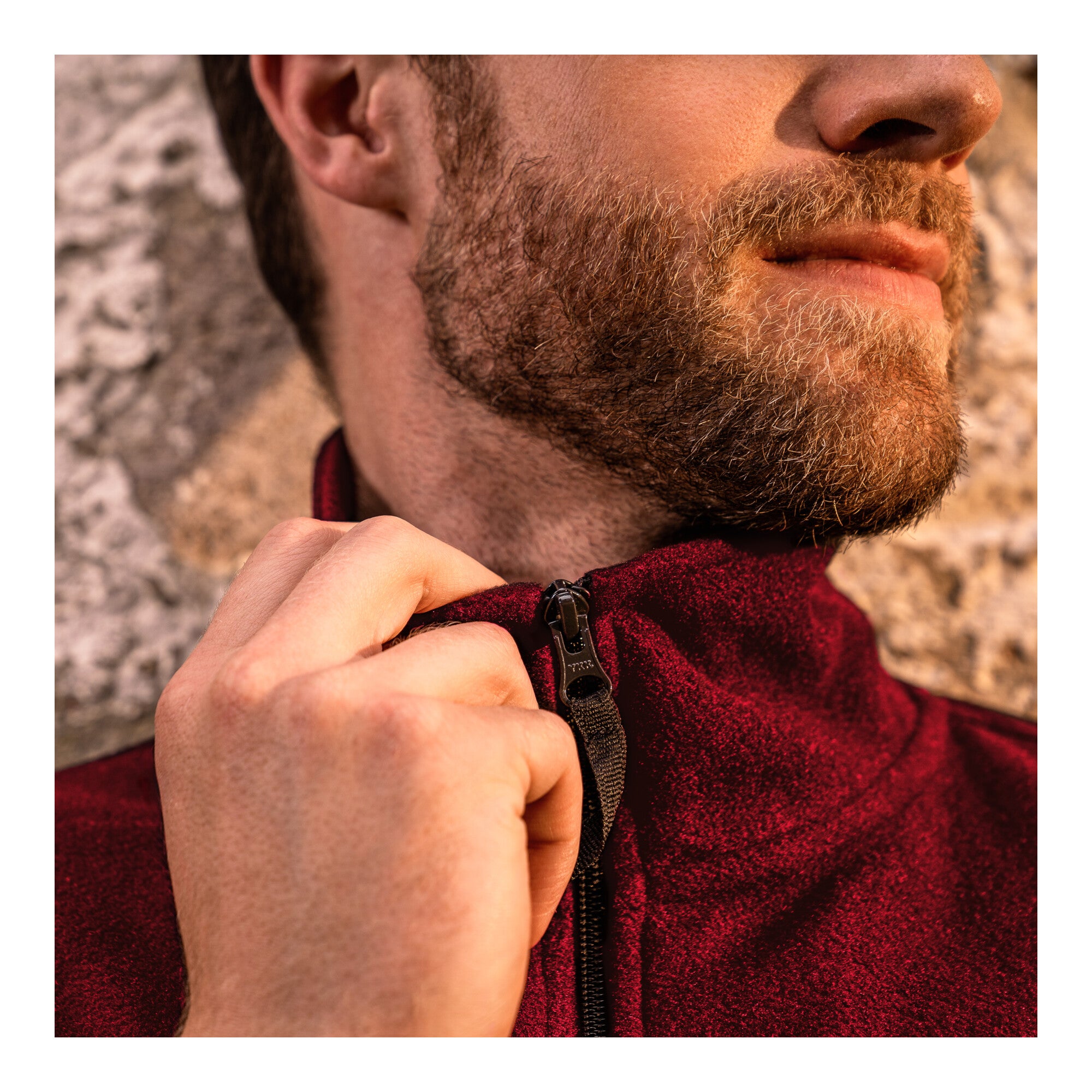 STIER Zip Fleece M Deep Red