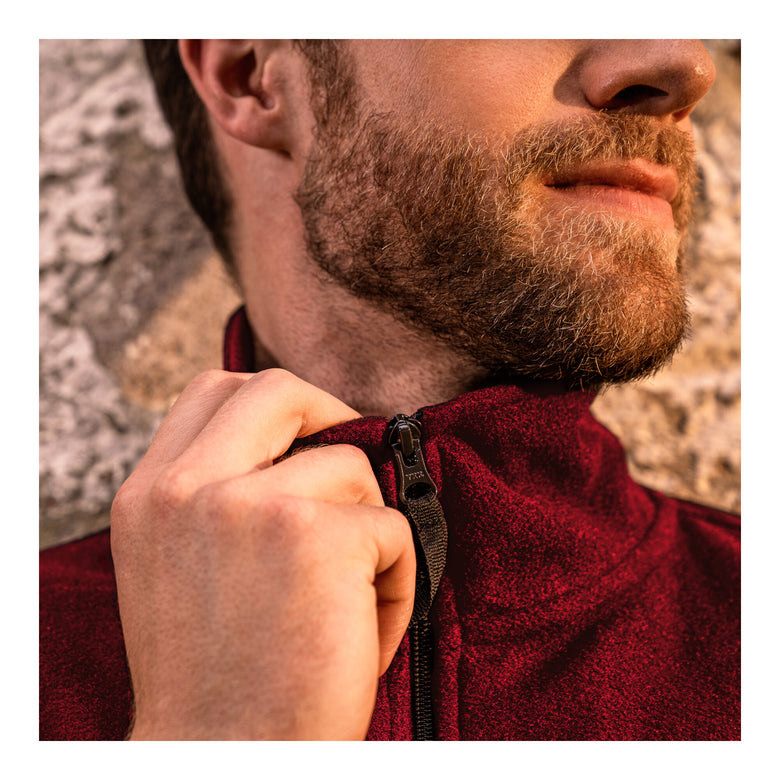 STIER Zip Fleece M Deep Red