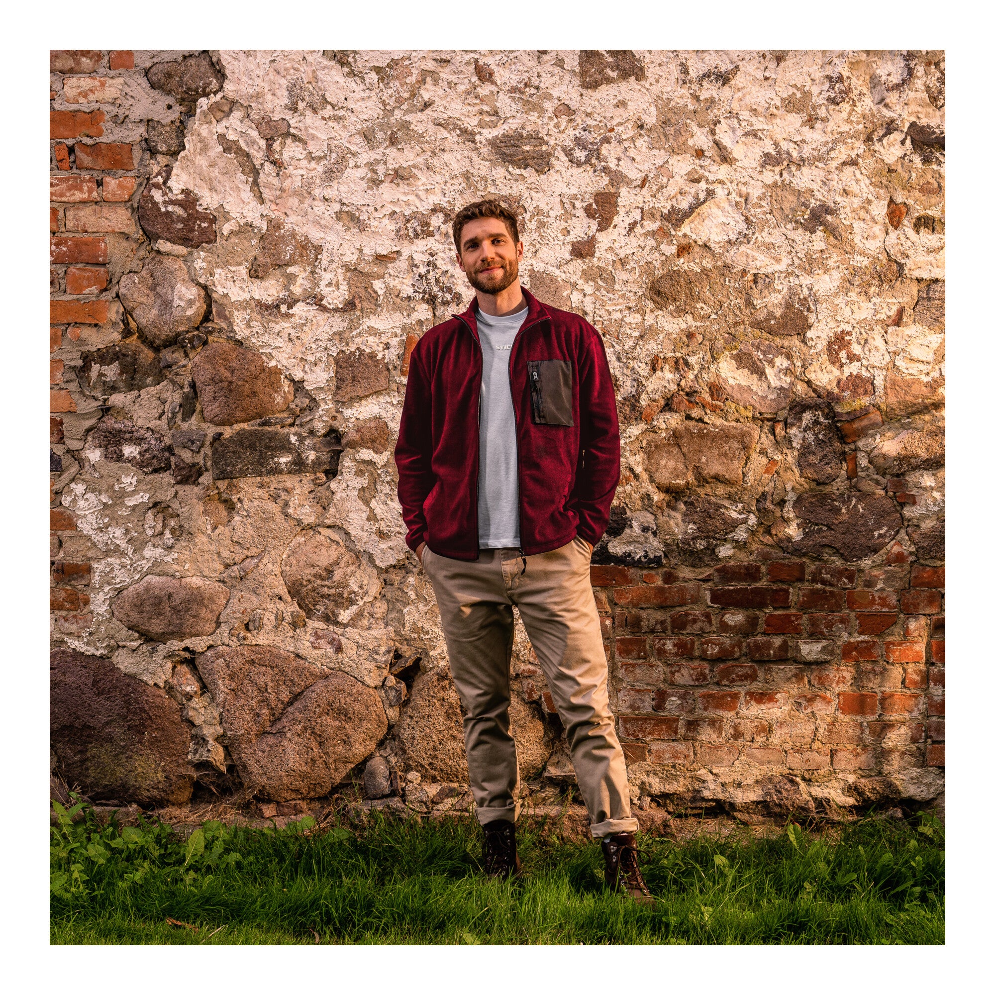 STIER Zip Fleece S Deep Red