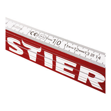 STIER folding rule 2 m length made of beechwood 10 sections 90° and 180° grid
