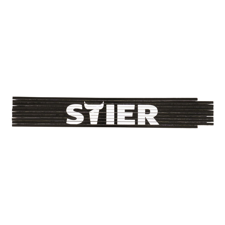 STIER folding rule 2 m length made of beechwood 10 sections 90° and 180° grid