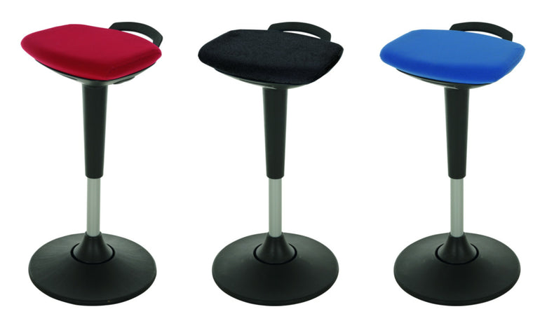 STIER multi-movable standing aid with plate base, height-adjustable stool, various colors