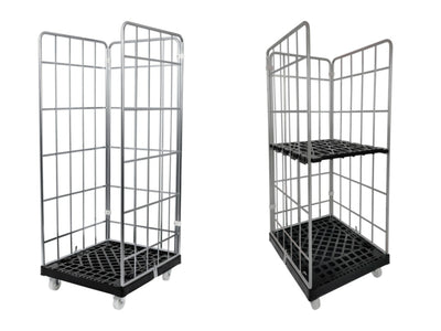STIER roll container 3-sided lattice box lattice trolley galvanized various heights