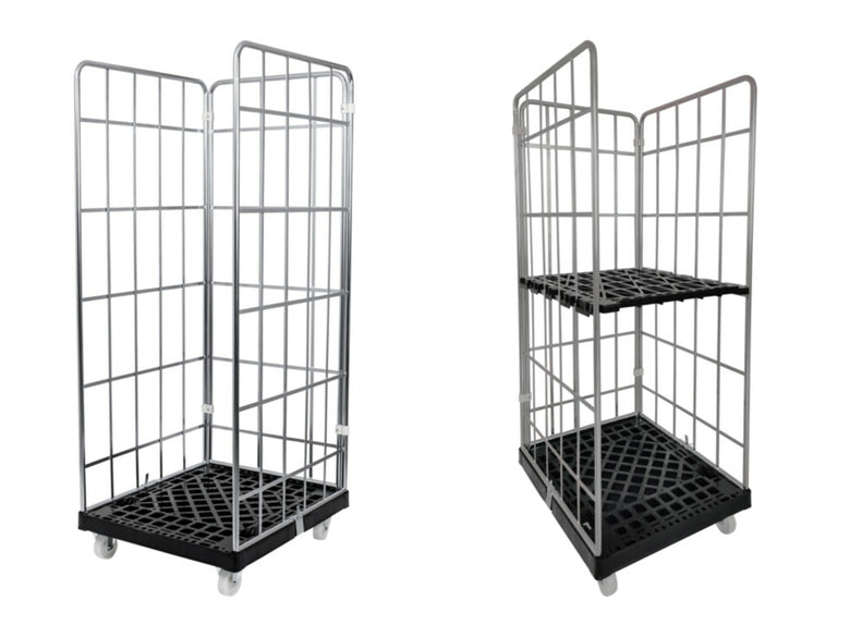 STIER roll container 3-sided lattice box lattice trolley galvanized various heights