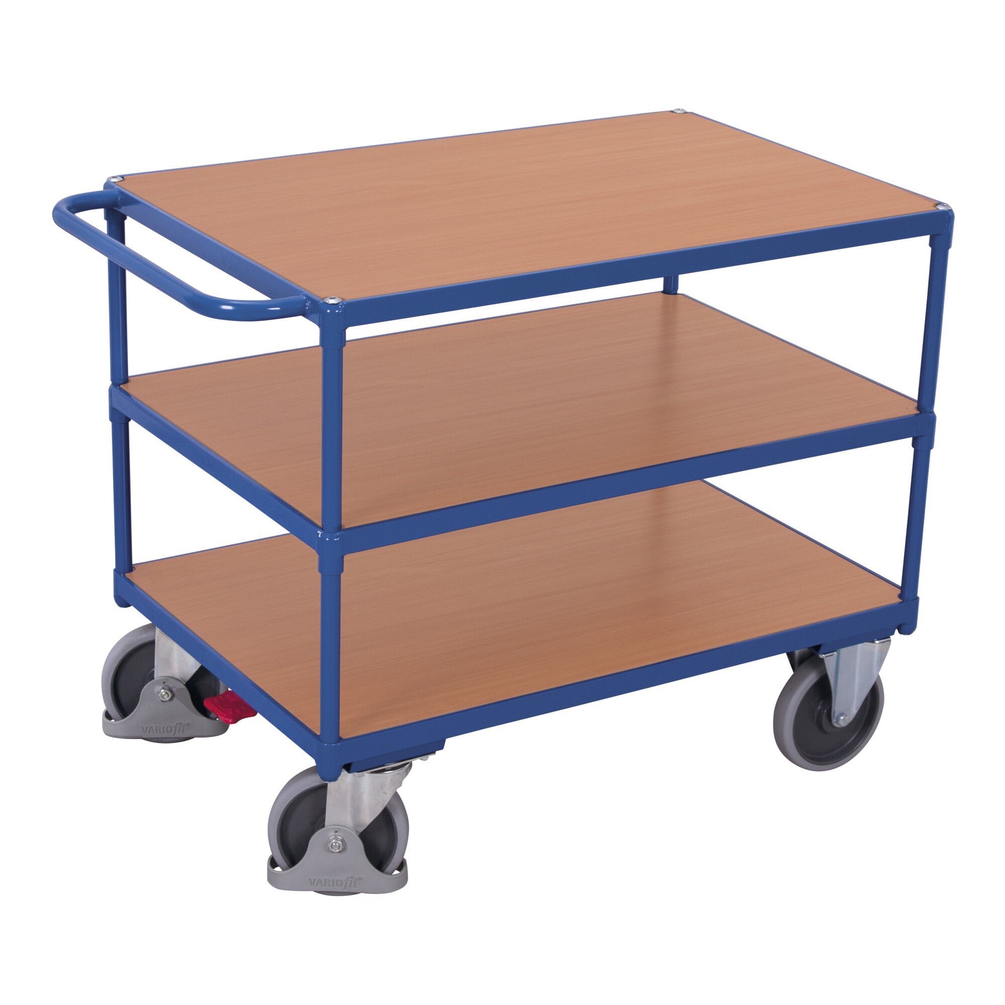 VARIOfit Schwerer Tischwagen mit 3 Ladeflächen 1.200 x 800 mm