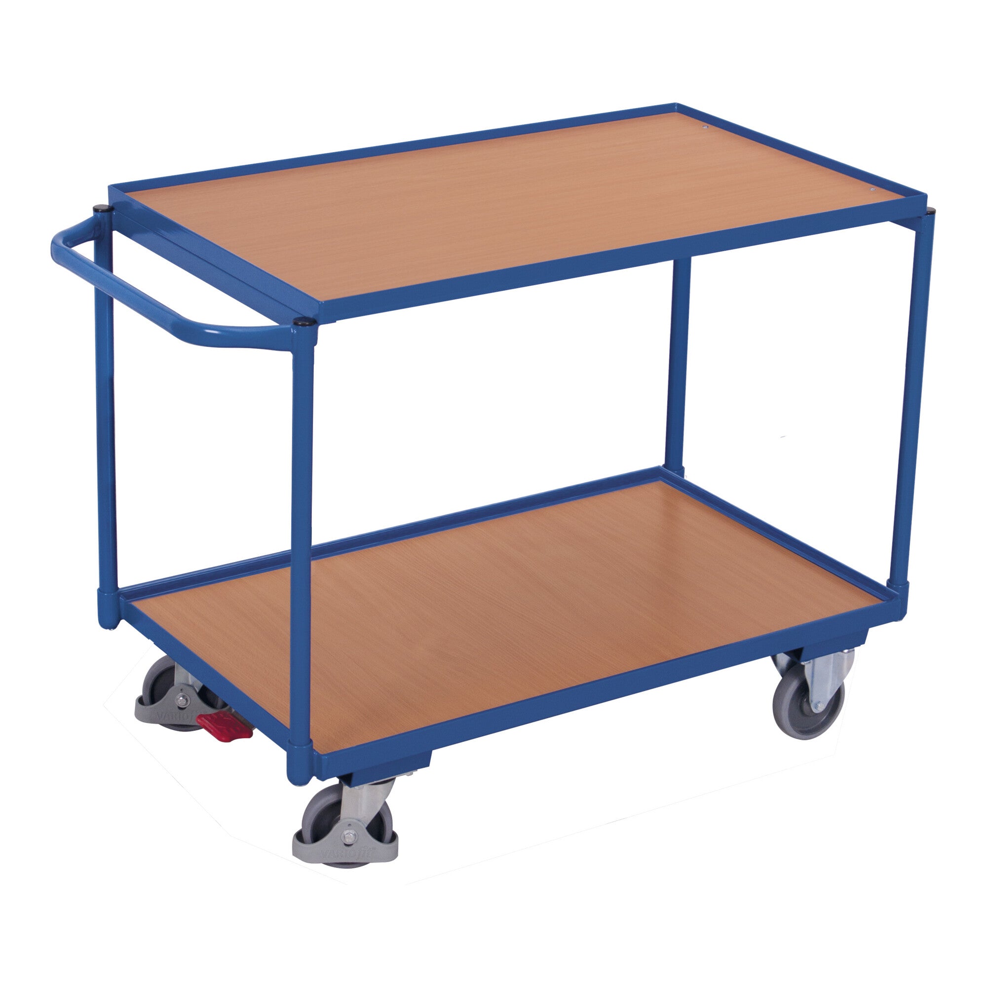 VARIOfit Tischwagen mit 2 Ladeflächen 835 x 495 mm Schiebegriff waagerecht