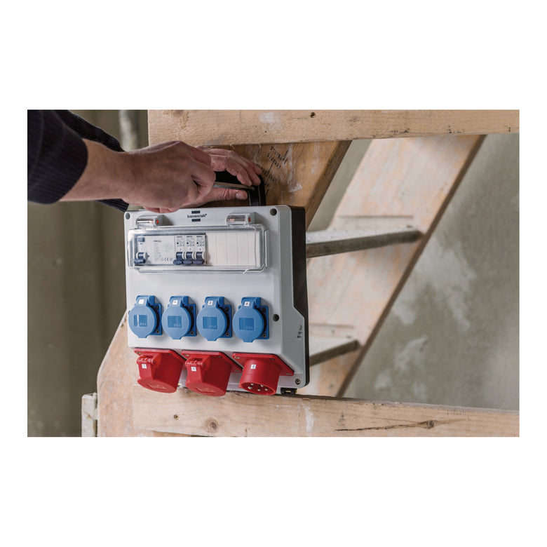 Wandverteiler 400V/16A IP44 3x LS 230V/16 A, 1xFI 40 A 4-polig 30mA