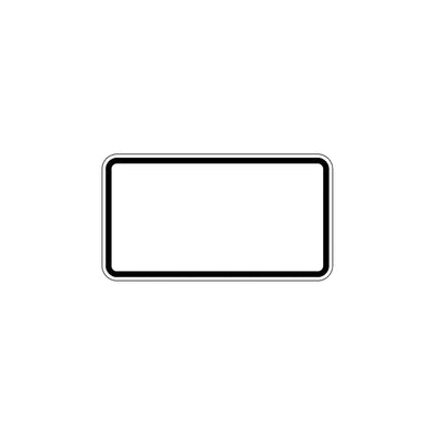 Zusatzschild blanko, 231x420mm Grund weiß - Rand schwarz RAL-Gütezeichen Folie