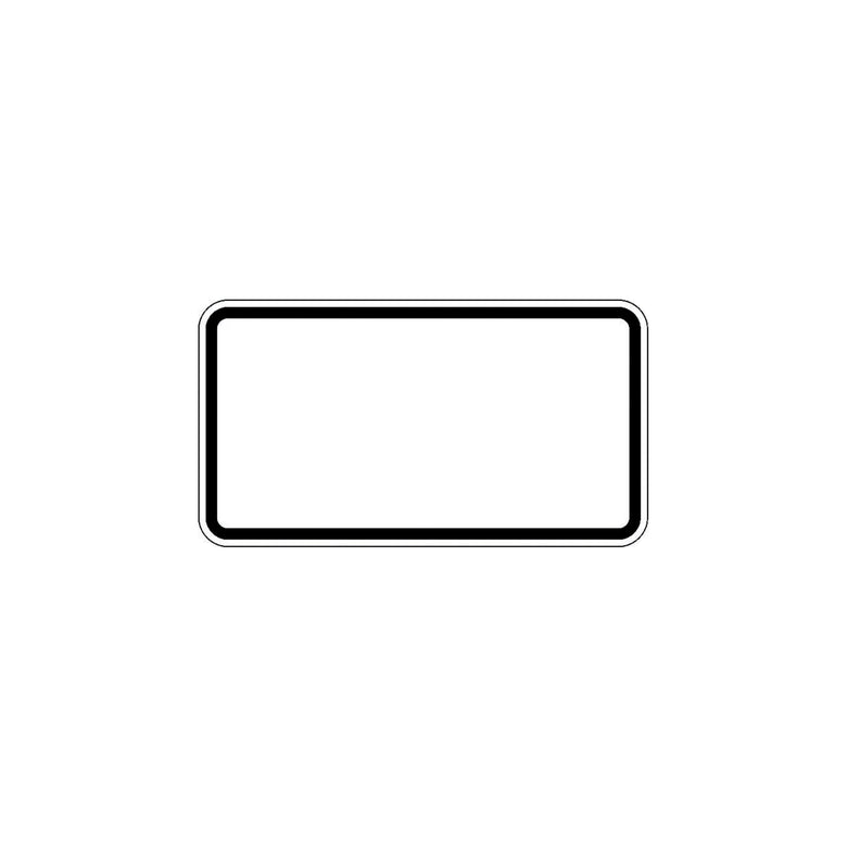 Zusatzschild blanko, 231x420mm Grund weiß - Rand schwarz RAL-Gütezeichen Folie