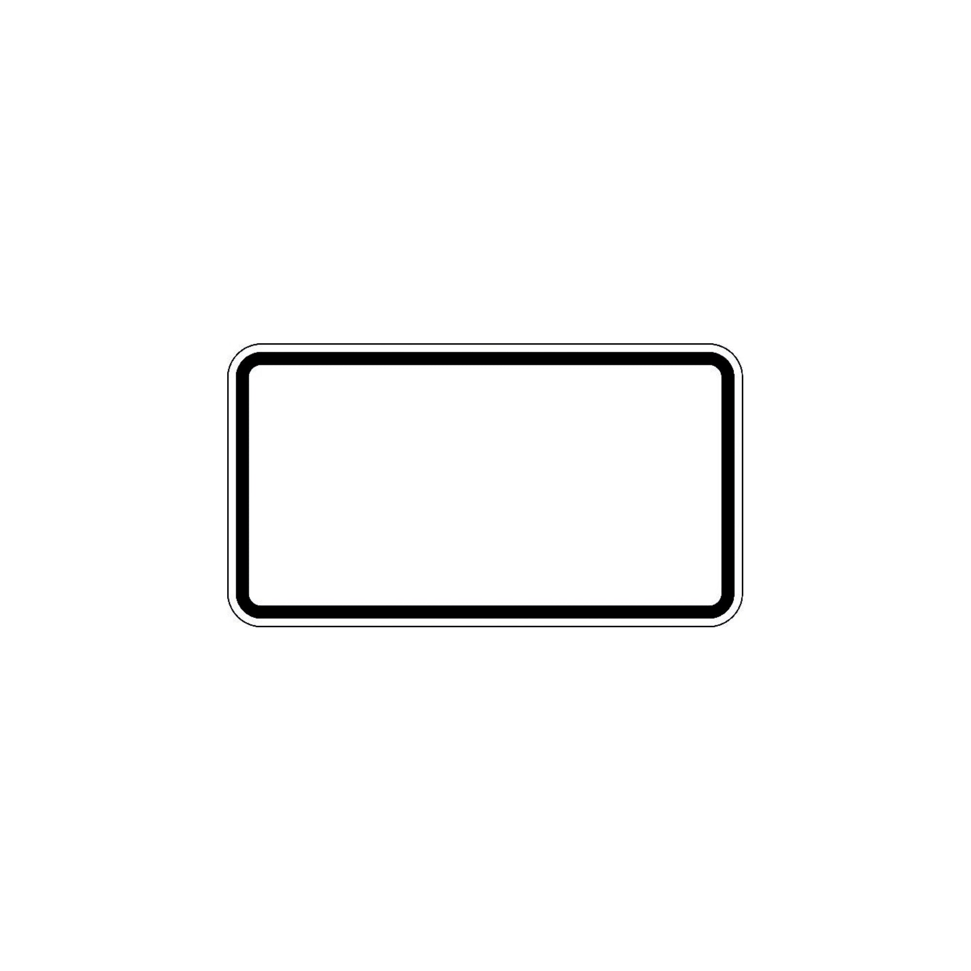 Zusatzschild blanko, 231x420mm Grund weiß - Rand schwarz RAL-Gütezeichen Folie